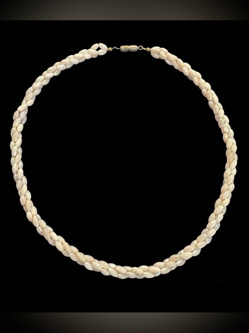 Braided Mother of Pearl Rice-beaded Choker Necklace - Women Jewelry